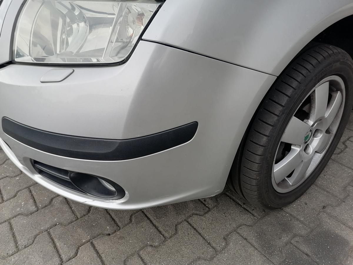Skoda Fabia 6Y original Sto&szlig;stange Stossf&auml;nger vorn Diamantsilber 9102 Facelift Bj.2006